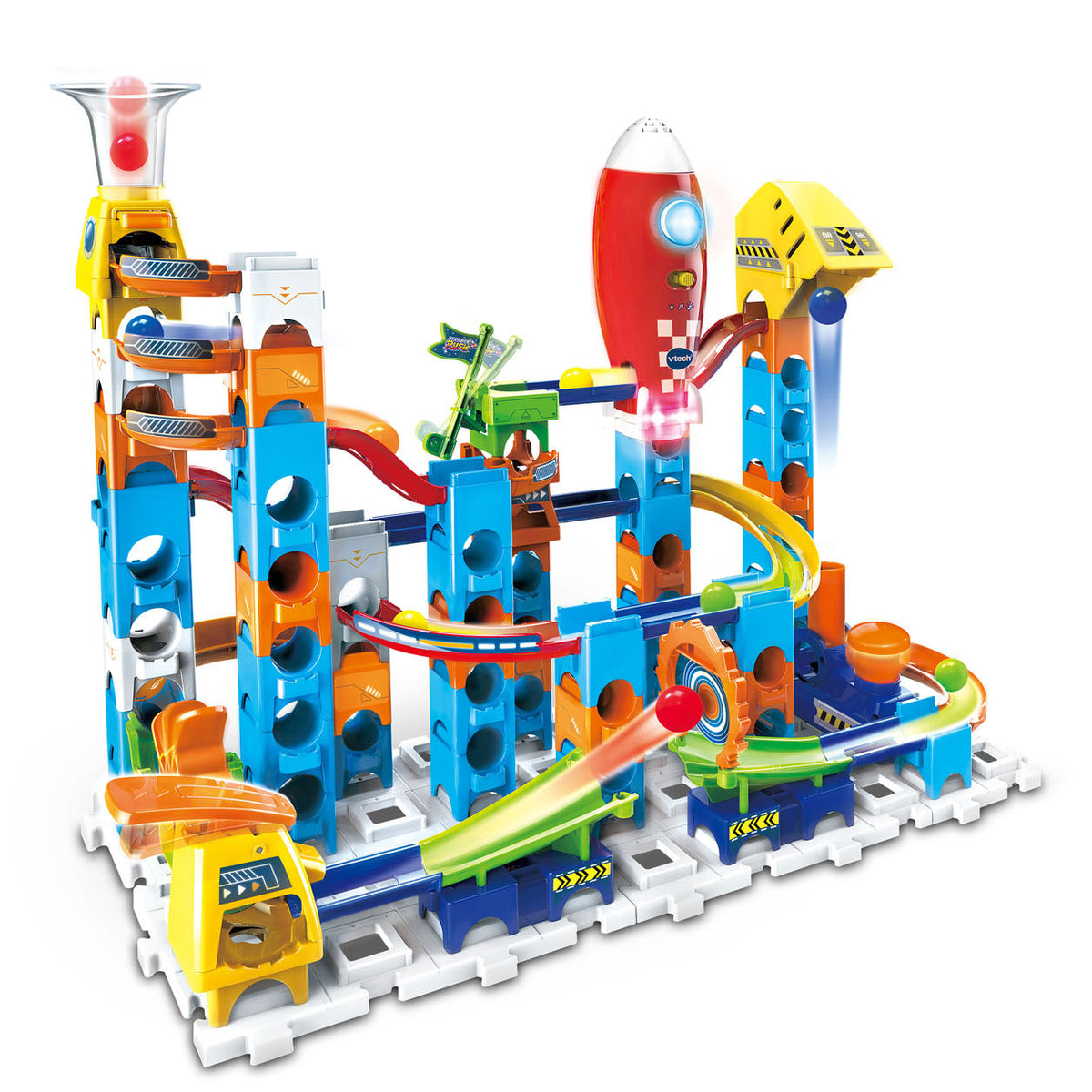 Vtech Marble Rush Rocket Set pista de mármol electrónica m100e - 79 piezas - incl. 10 canicas con efectos de luz y sonido - regalo - juguetes de 3 a 12 años
