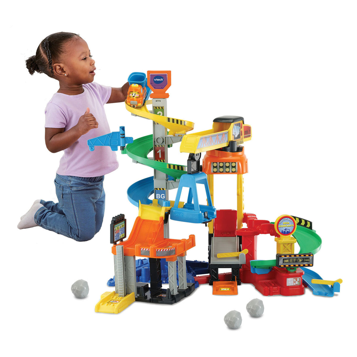 Vtech toot toot cars mega set de juego para obras de construcción - con coche de juguete - juguetes educativos e interactivos para bebés - regalo - de 1 a 5 años