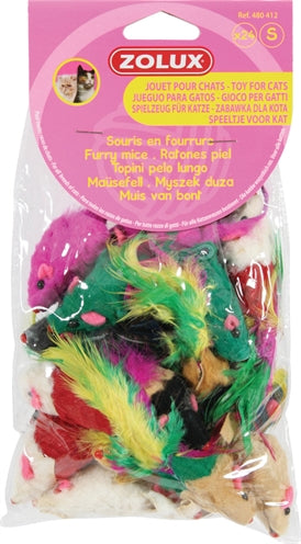 Zolux juguetes para gatos ratones de pelo surtidos