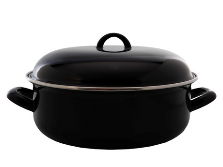 Utensilios de cocina sartén acero esmaltado negro 24cm