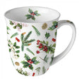 Taza Ambiente winter greenery 400ml porcelana blanca dia10x10,5cm