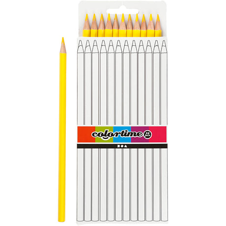 Empresa creativa http: www.cchobby.nl colortime-lápices-de-colores-l-17-cm-recarga-3-mm-amarillo-12-piezas-1-caja