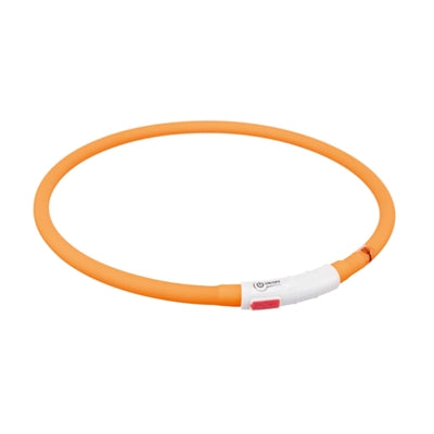 Trixie collar luminoso para perros USB silicona recargable naranja