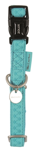Cuello de cuero azul