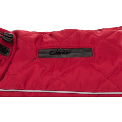 Trixie abrigo para perros minot rojo 45cm - forro polar acolchado, reflectores, correa ajustable para el vientre