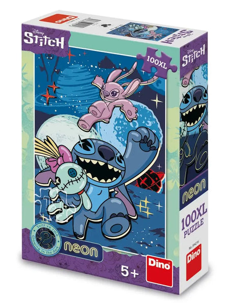 Dinotoys rompecabezas de dinosaurios de Disney's stitch neon - 100 piezas xl
