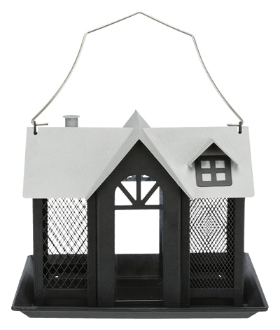 Trixie casita para pájaros villa metal negro