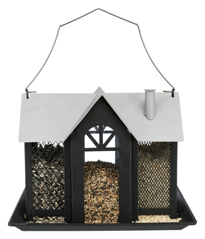 Trixie casita para pájaros villa metal negro