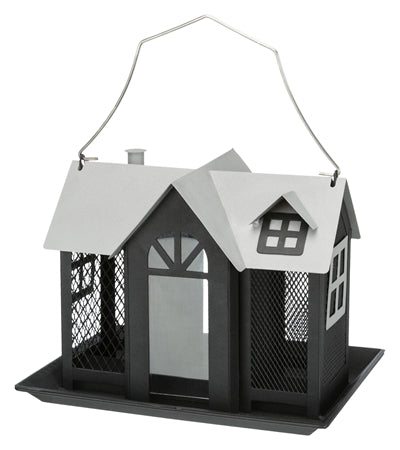 Trixie casita para pájaros villa metal negro