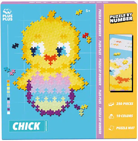 Plus-plus puzzle by number pollito 250 piezas - 3964 - rompecabezas y juguetes de construcción en uno - a partir de 5 años