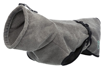 Trixie albornoz perro rizo gris