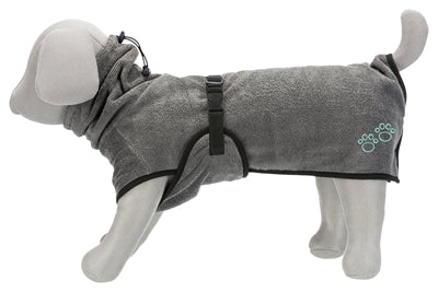 Trixie albornoz perro rizo gris