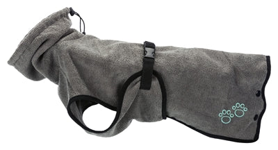 Trixie albornoz perro rizo gris