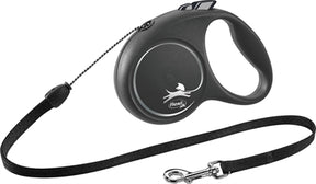 Línea flexi retráctil diseño negro cordón negro