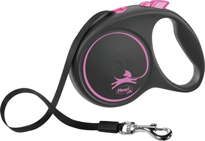 Cinta flexi retráctil línea diseño negro rosa