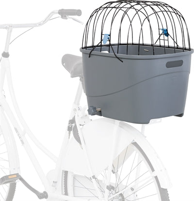 Trixie Cesta de bicicleta para portaequipajes con cúpula de alambre, plástico gris