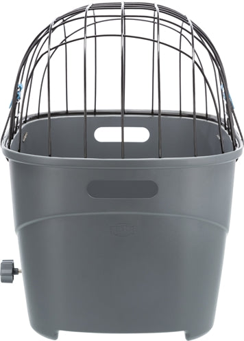 Trixie Cesta de bicicleta para portaequipajes con cúpula de alambre, plástico gris