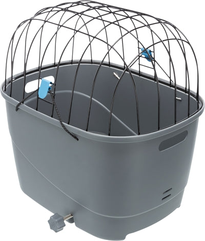 Trixie Cesta de bicicleta para portaequipajes con cúpula de alambre, plástico gris