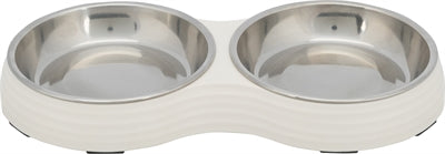 Trixie comedero para gatos doble melamina acero inoxidable blanco