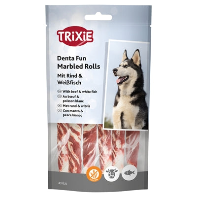 Trixie Denta Diver Rollos de mascotas de carne de res veloz