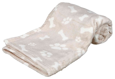 Trixie manta para perros kenny polar patas de hueso beige