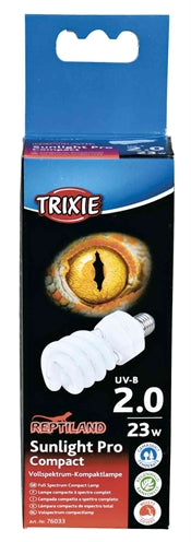 Lámpara Trixie UVB - compacta 23 vatios - 6x6x15,2 cm, iluminación UVB UVA para reptiles y anfibios