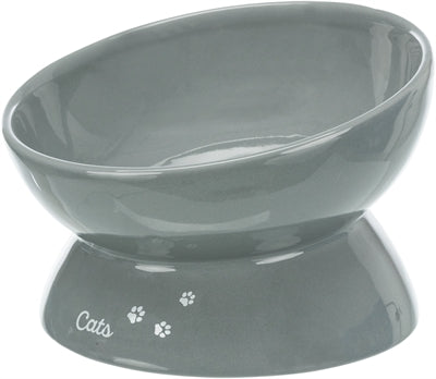 Trixie comedero para gatos xxl cerámico elevado gris