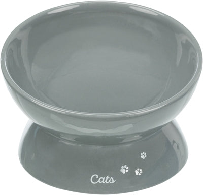Trixie comedero para gatos xxl cerámico elevado gris