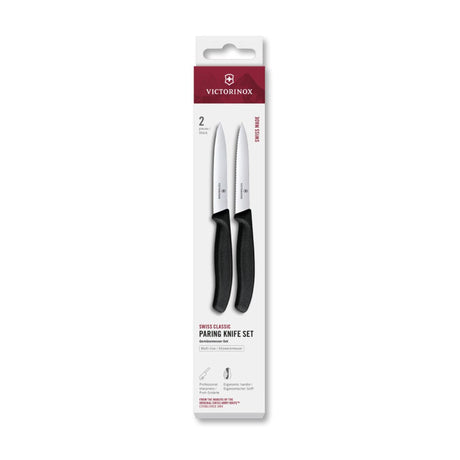 Cuchillo pelador Victorinox liso + dentado negro 10cm