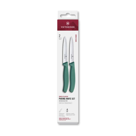Cuchillo pelador Victorinox liso + dentado verde 10cm