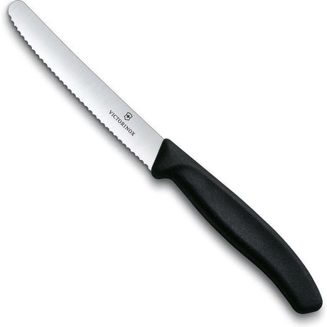 Cuchillo tomatero de mesa Victorinox con hoja dentada negra