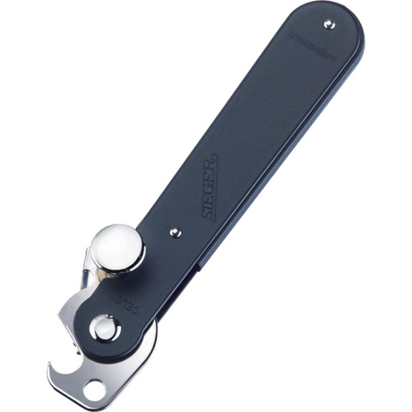 Abrelatas Westmark con palanca y abrebotellas, longitud: 14,9 cm, acero, sieger original, negro plateado, 11212270