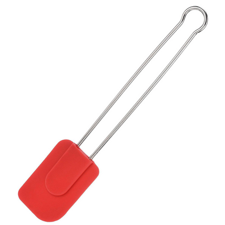Espátula para cocinar y amasar Westmark con cabezal de silicona, longitud: aprox. 28,5 cm, grande, silicona acero inoxidable, silicona, rojo plata, 15462270