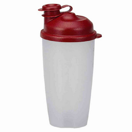Westmark vaso mezclador para aderezos con indicador de medición, disco mezclador extraíble y pico vertedor con cerradura, capacidad: 0,5 l, plástico, sin BPA, mezclador, color: rojo transparente, 2435227r