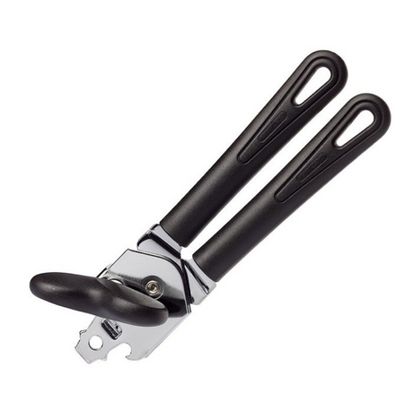 Abrelatas Westmark, utensilio de cocina suave y negro, abrelatas de acero.