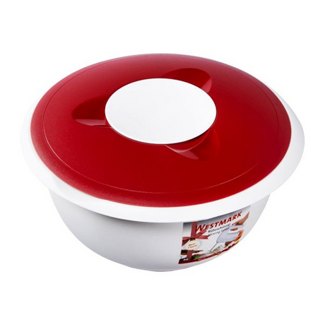 Cuenco para mezclar Westmark con tapa de dos piezas, 3,5 l, con pico, plástico, blanco rojo, 3155227r