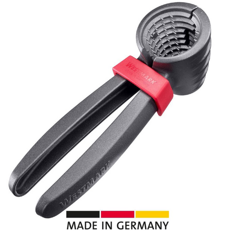 Cascanueces Westmark nussprofi: robusto cascanueces para nueces, nueces de Brasil y avellanas, fácil de usar, incl. abrazadera para mantener las pinzas juntas - aluminio