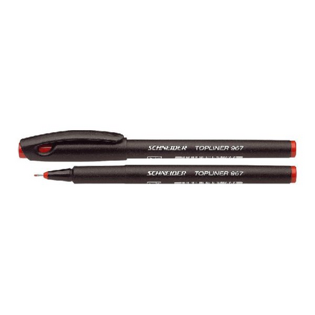 Instrumentos de escritura Schneider schneider fineliner - topliner 967 - ancho de trazo 0,4 mm - rojo - caja de 10 piezas - s-9672