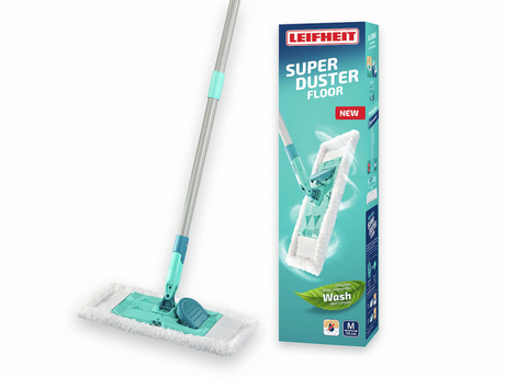 Limpiador de suelos Leifheit Super Duster - 33 cm - Juego básico de limpiaparabrisas con paño para el polvo - Lavable 100 veces