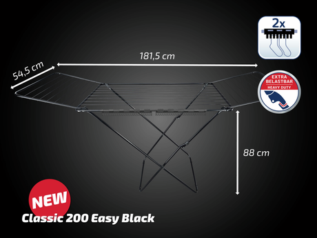 Tendedero Leifheit classic 200 easy negro