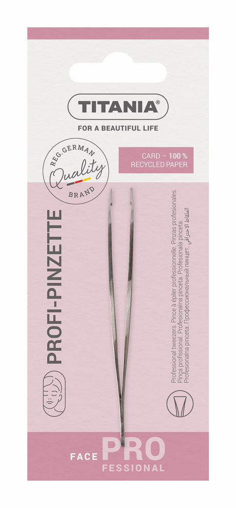 Titania profi pincet rvs 9.5cm - recht