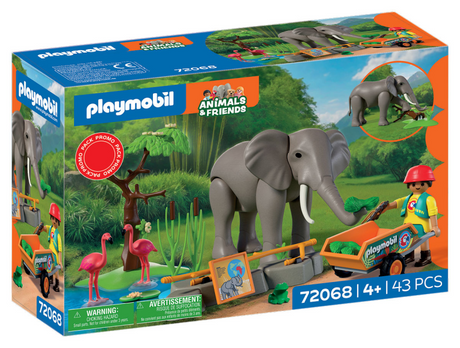 Playmobil animales amigos elefante con cuidador del zoológico - 72068