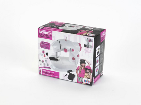Máquina de coser para niños Klein Toys Fashion Passion - incl. todos los suministros - blanco rosa
