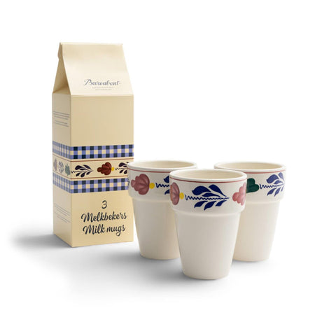 Boerenbont vaso de leche sonja juego de 3 en envase de cartón de leche 25cl