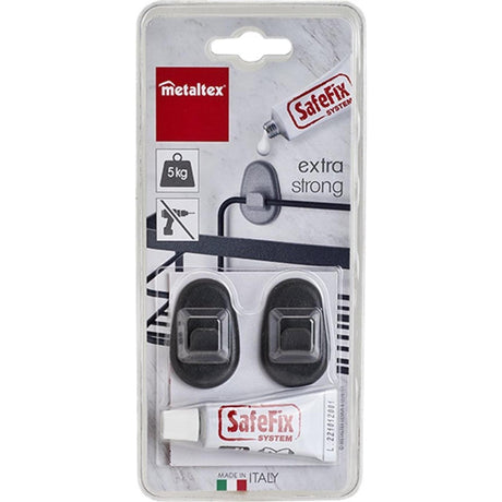Ganchos adhesivos Metaltex 2 piezas negro