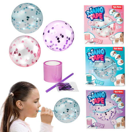 Toi-toys divertida nano cinta -burbuja- con purpurina (diy) 3ass+