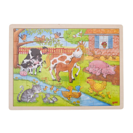 Puzzle de Goki: la vida en la granja 40x30x0,8cm, 48 piezas, madera, 3+
