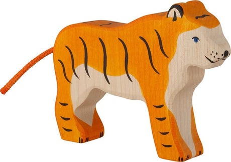 Tigre Holztiger, de pie. 14cm.