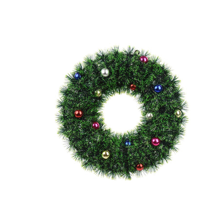 Decoris krans met 15 kerstballen ø29cm kunststof