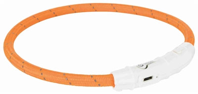 Trixie collar luminoso para perros flash USB TPU nylon naranja